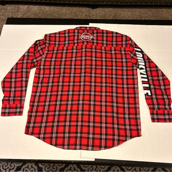FOCO Mens Size XL Louisville Cardinals Flannel Plaid Long Sleeve Button Up Shirt - Picture 9 of 10